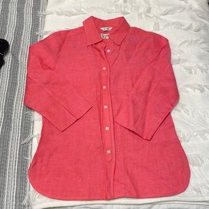 New Talbots Linen Button down shirt